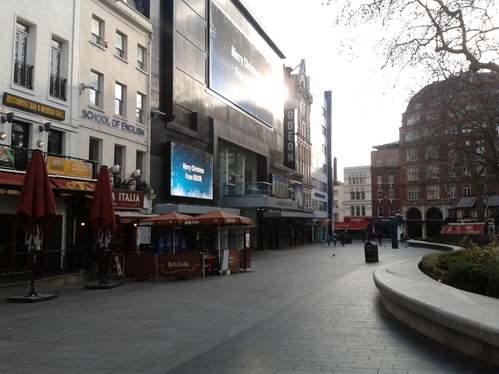Christmas Day in London Leicester Square Christmas Day in London Leicester Square